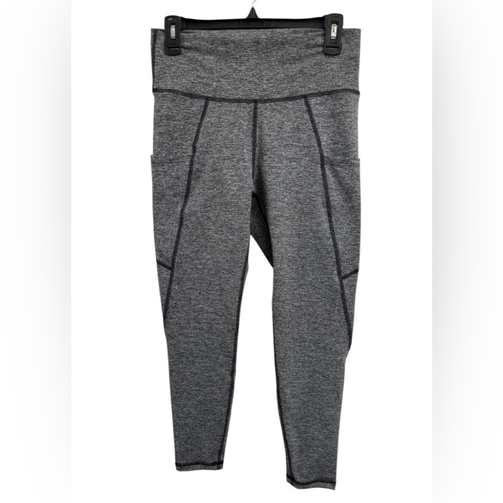 FLEO Reverie Heather Shark Leggings Gray/Black 25in Pockets Sz(XL)
